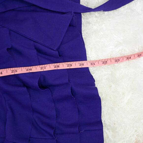 Cupio Purple Tiered Ruffle Long Sleeve Trench Jacket Waist Tie Large - Picture 11 of 12